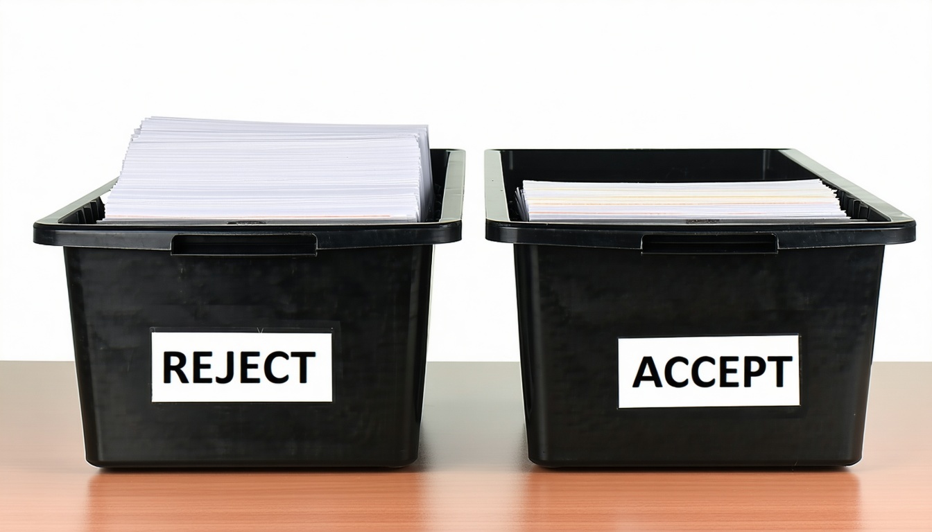 Masadaki dosyalama tepsileri Bunlardan biri RED, diğeri KABUL-1 olarak işaretlenmiştir.